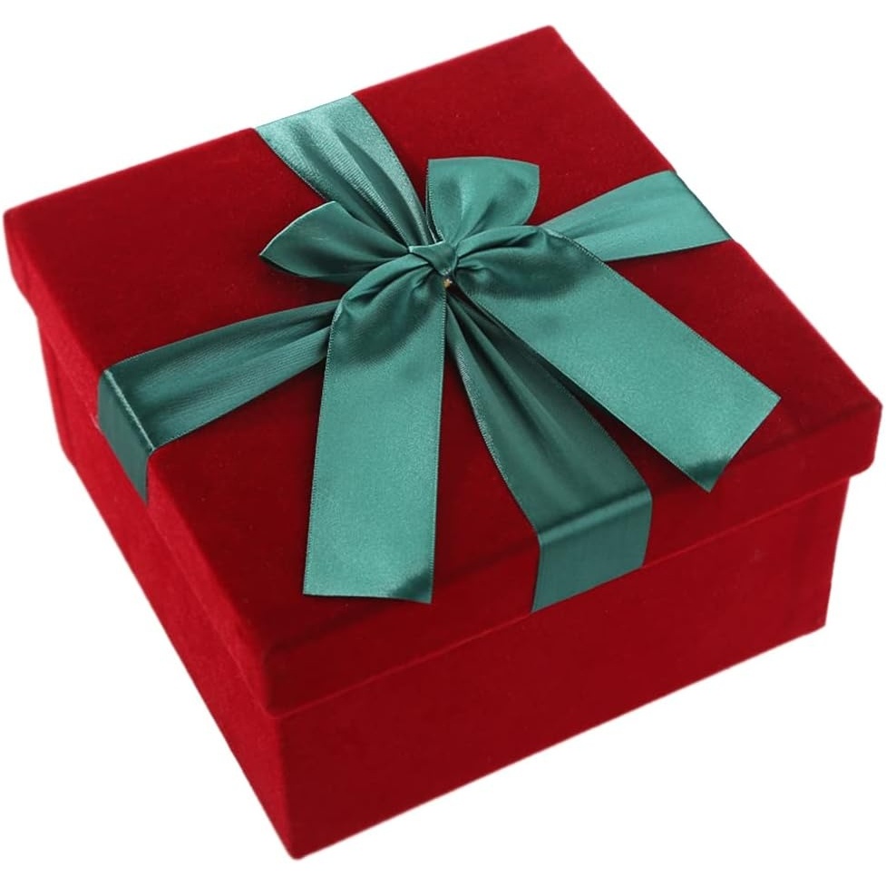 image:imageShindel Luxurious Gift Box Velvet Square Gift Box Red 85x85x45in for Christmas amp Birthday