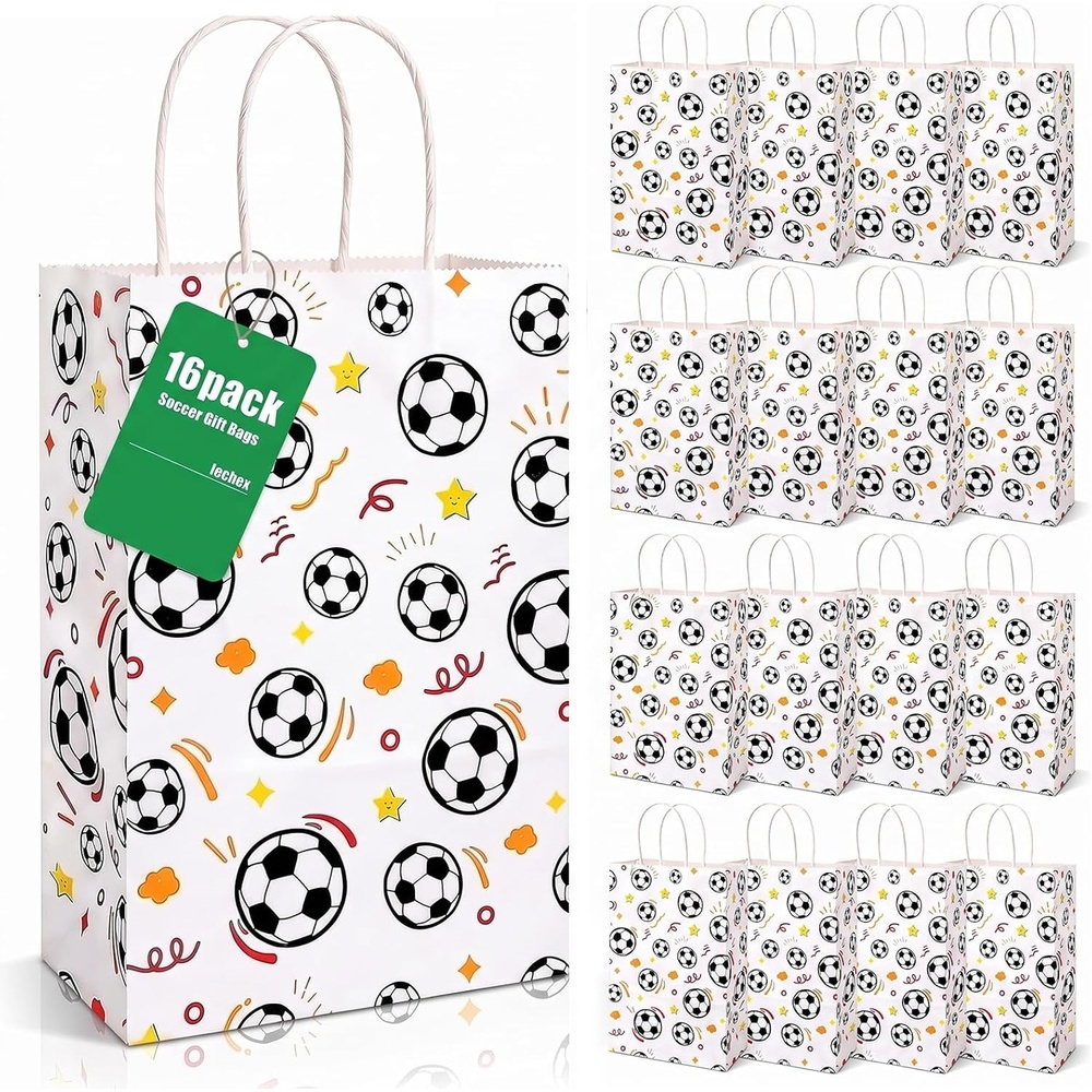 image:imageShindel Soccer Goodie Bags with Handles 16 Pack 55 X 28 X 8 inchWhiteBlack