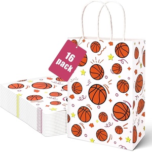 Shindel 16 Pack Basketball Goodie Bags with Handles, 5.5 X 2.8 X 8 inch(Multicolor)