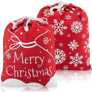 Shindel 2PCS Christmas Santa Sacks with Drawstring, 15.9 X 20 inch