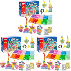 Shindel 36PCS Sand Art Kit with 8 Bottles, 10 Colored, 2 Glitter Sand Bags(Medium (Pack of 3))