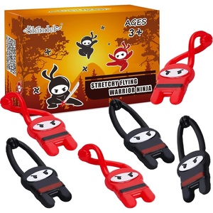 Shindel 40 PCS Slingshot Finger Flying Sticky Ninjas toys for Party Favors(3.2 Inches)