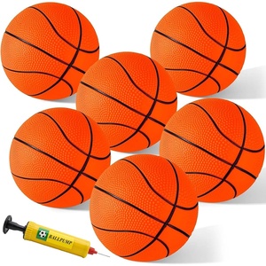 Shindel 6 PCS Mini Basketballs with Pump, 5 Inch, Orange(Orange)