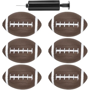 Shindel 6 PCS Mini Inflatable Football with Pump, 6.3 Inch, Brown(Brown)