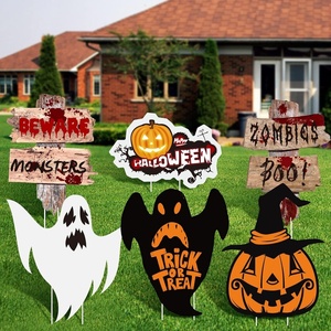 Shindel 6PCS Halloween Yard Signs, Outdoor Halloween Decorations Lawn Signs Yard Decor for Haunted House Scary Theme Party
