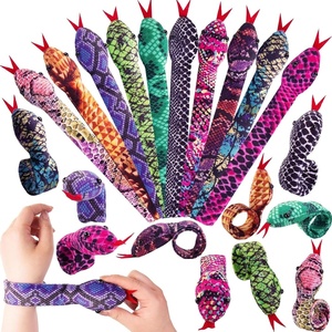 Shindel 96 PCS Slap Bracelets Bulk for Kids, 48 Styles Snap Bracelets(Snake Slap Bracelets)